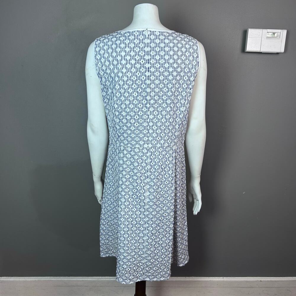 Brooks Brothers dress size 14 summer white blue eyelet preppy professional work - Picture 5 of 13